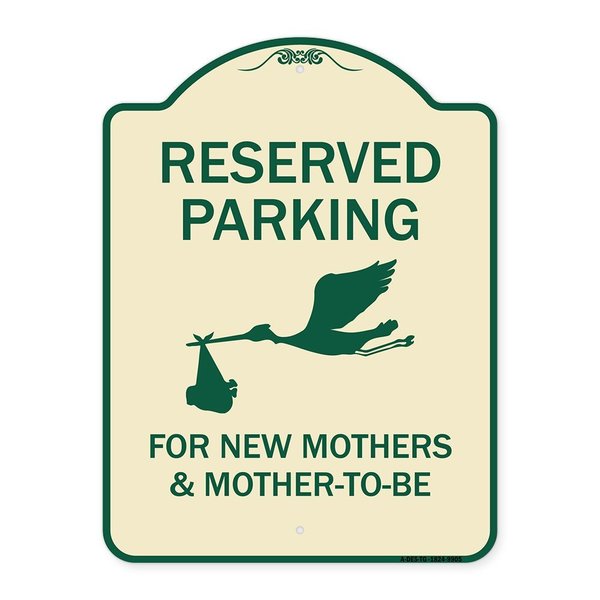 Signmission Designer Series-Reserved Parking For New Mothers & Mothers To-be, 24" x 18", TG-1824-9905 A-DES-TG-1824-9905